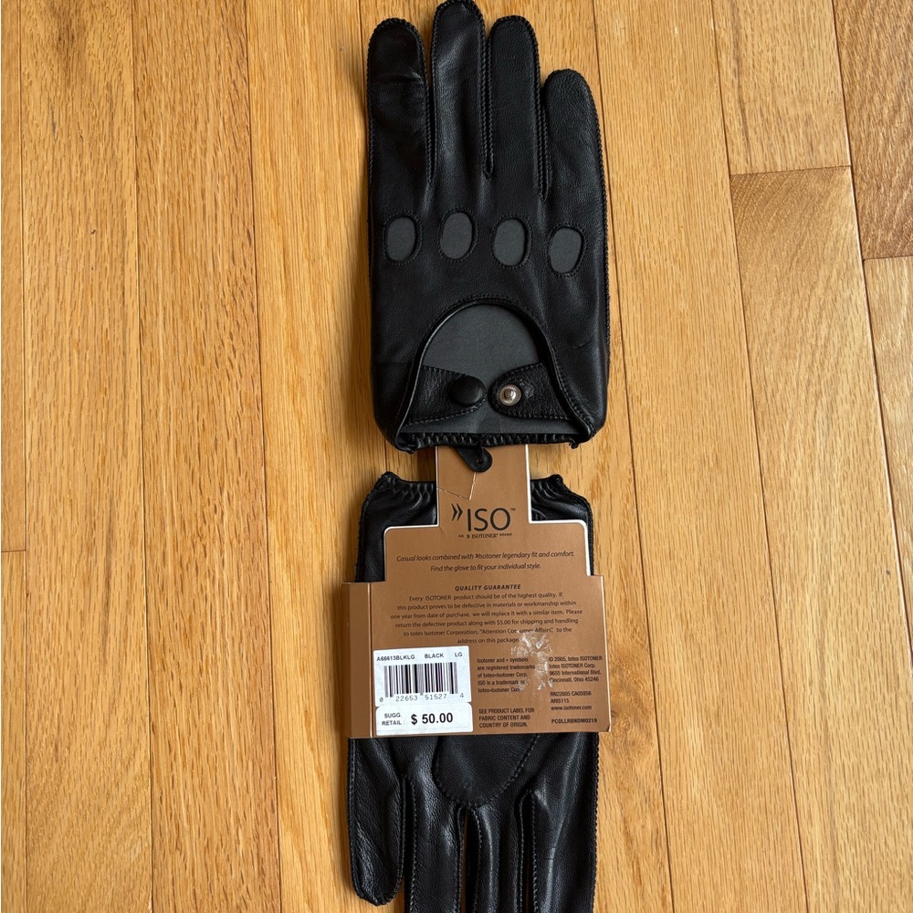 Man Gloves Black Size LG